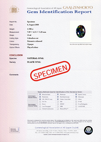 Gem Identification Report