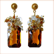 Hessonite Earring