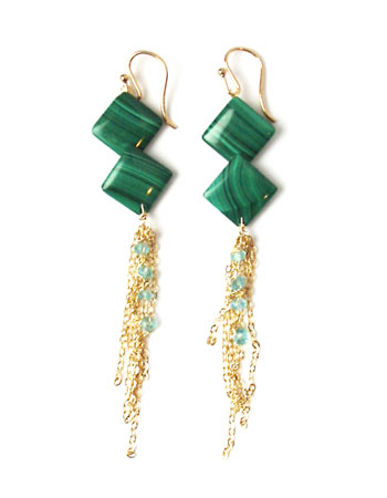 Malachite Earring