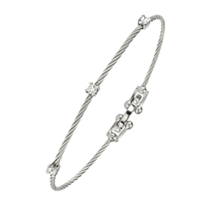 Diamond Bracelet - White Gold Twisted Pattern